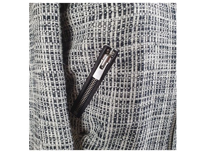 Maje Tweed Bomber Jacket Eggshell - view 4