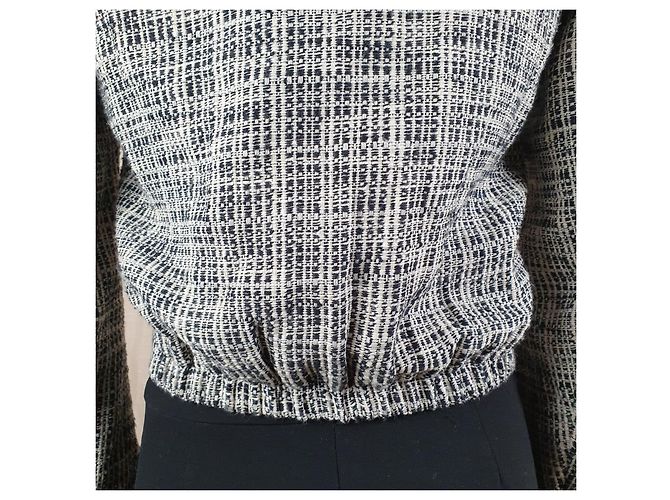 Maje Tweed Bomber Jacket Eggshell - view 5