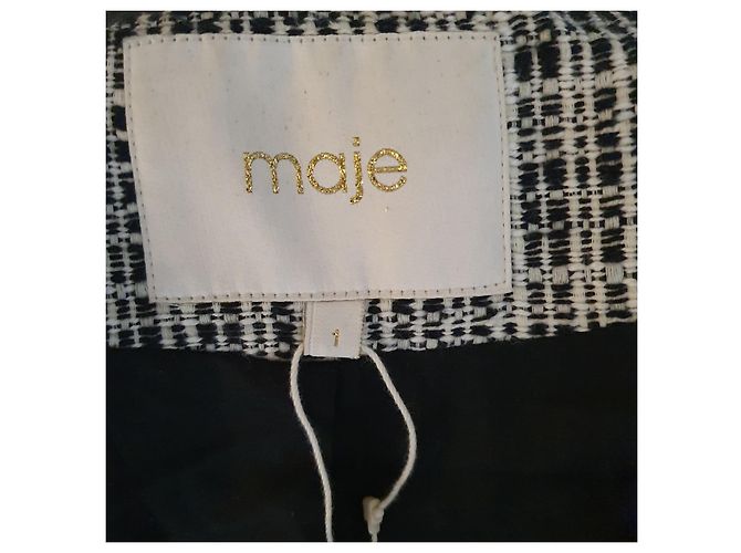 Maje Tweed Bomber Jacket Eggshell - view 7