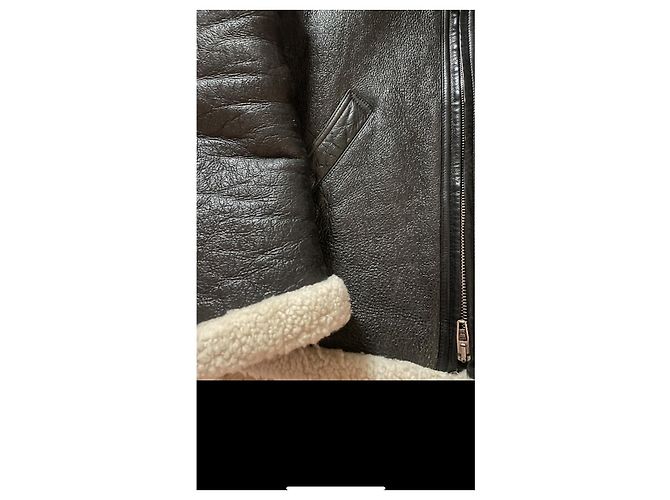 Balenciaga Graffiti Fliegerjacke Leder Braun Dunkelbraun - Ansicht 10