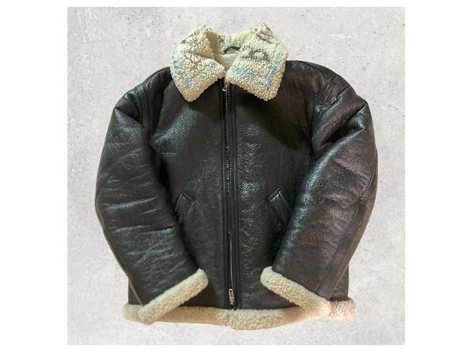 Balenciaga Graffiti Fliegerjacke Leder Braun Dunkelbraun - Ansicht 2