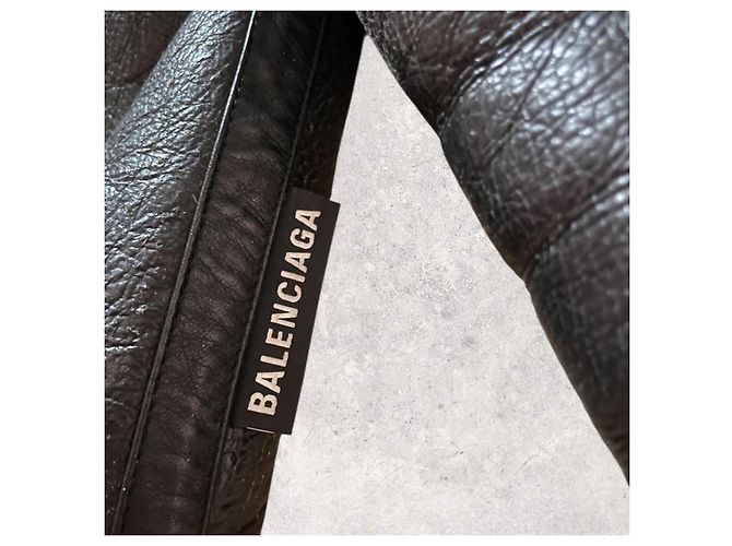 Balenciaga Graffiti Fliegerjacke Leder Braun Dunkelbraun - Ansicht 4