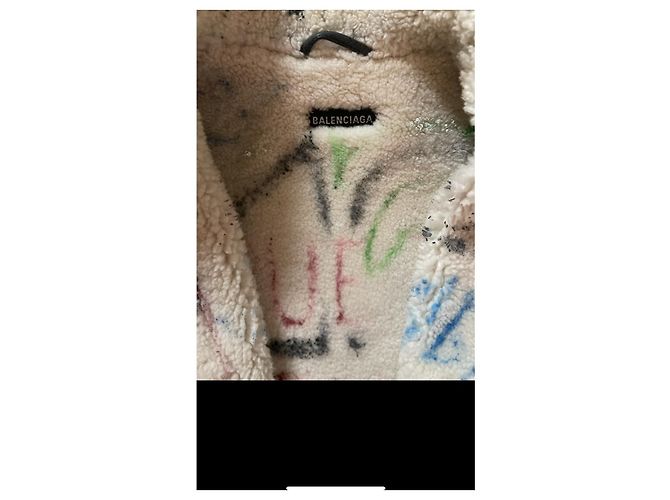 Balenciaga Graffiti Fliegerjacke Leder Braun Dunkelbraun - Ansicht 6