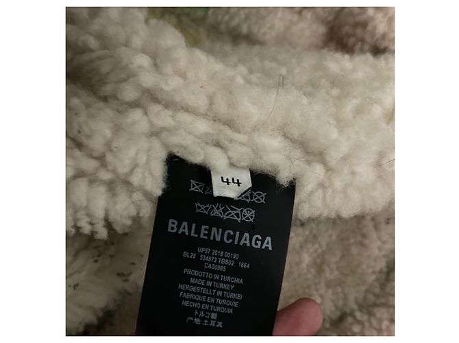 Balenciaga Graffiti Fliegerjacke Leder Braun Dunkelbraun - Ansicht 7