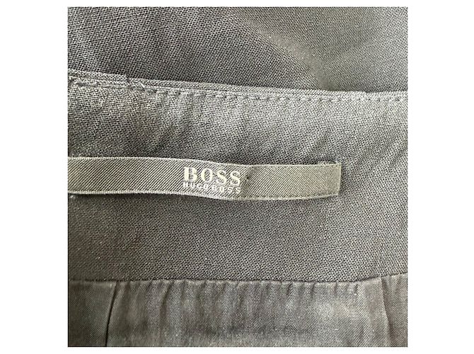 Falda lápiz mini Hugo Boss en lana negra Negro - vista 4