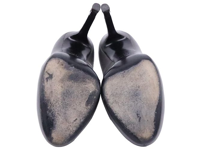 Timeless Chanel CC Pumps mit runder Spitze aus grauem Leder - Ansicht 7