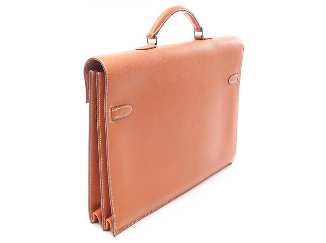 Brevettato Hermès Kelly Depeche 38 Oro Marrone - vista 10