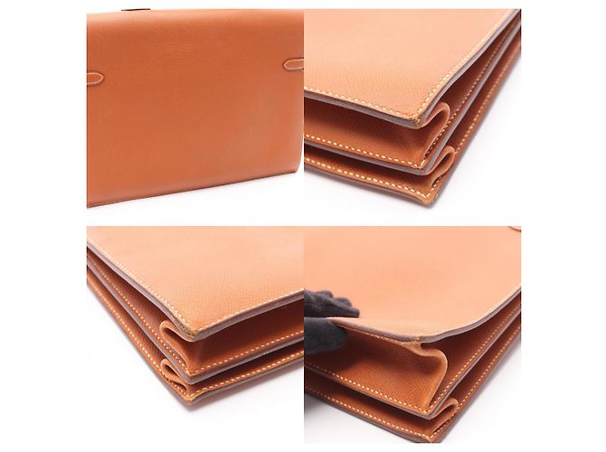 Brevettato Hermès Kelly Depeche 38 Oro Marrone - vista 2