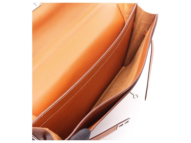 Brevettato Hermès Kelly Depeche 38 Oro Marrone - vista 7