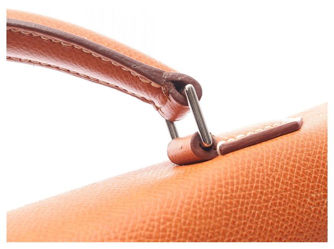 Brevettato Hermès Kelly Depeche 38 Oro Marrone - vista 8
