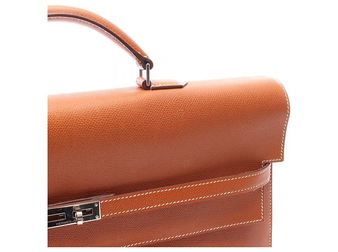 Brevettato Hermès Kelly Depeche 38 Oro Marrone - vista 9