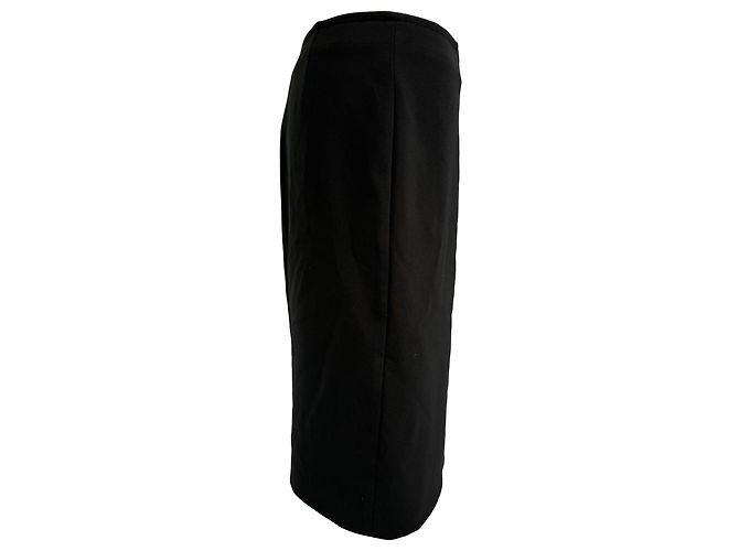 Joseph Midi Pencil Skirt in Black Polyester - view 2