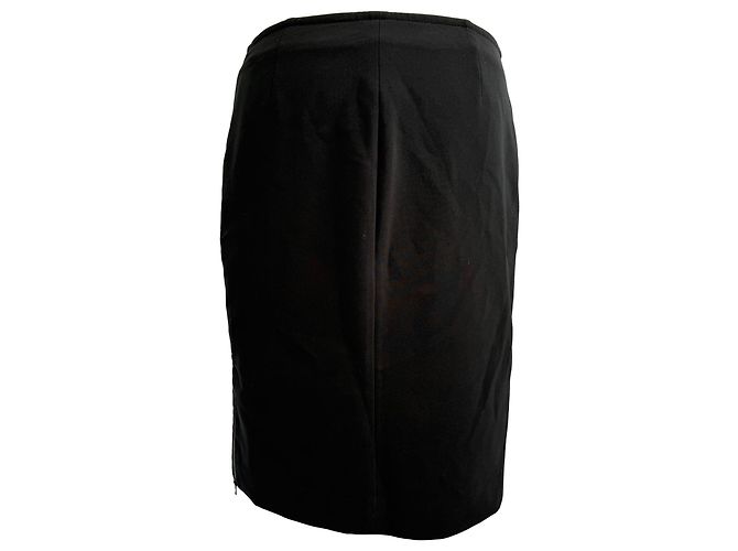 Joseph Midi Pencil Skirt in Black Polyester - view 3