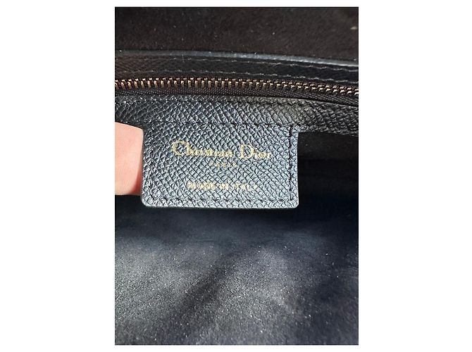 Borsa Saddle Dior in pelle nera granulata Nero - vista 4
