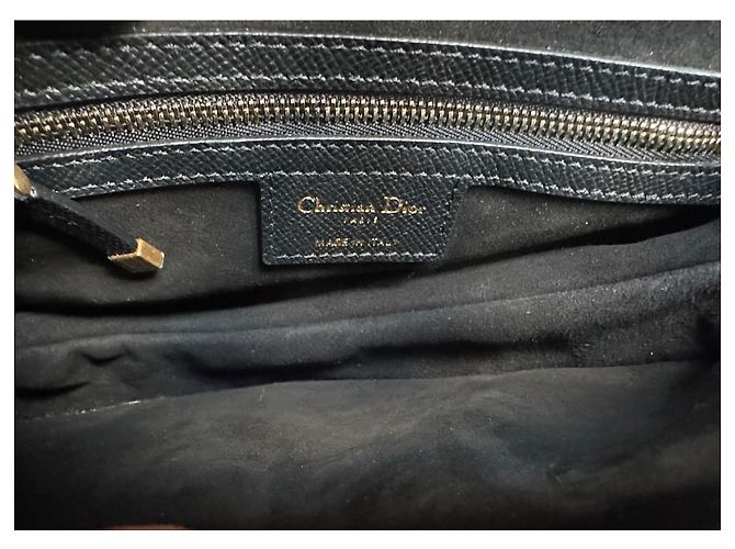 Borsa Saddle Dior in pelle nera granulata Nero - vista 5