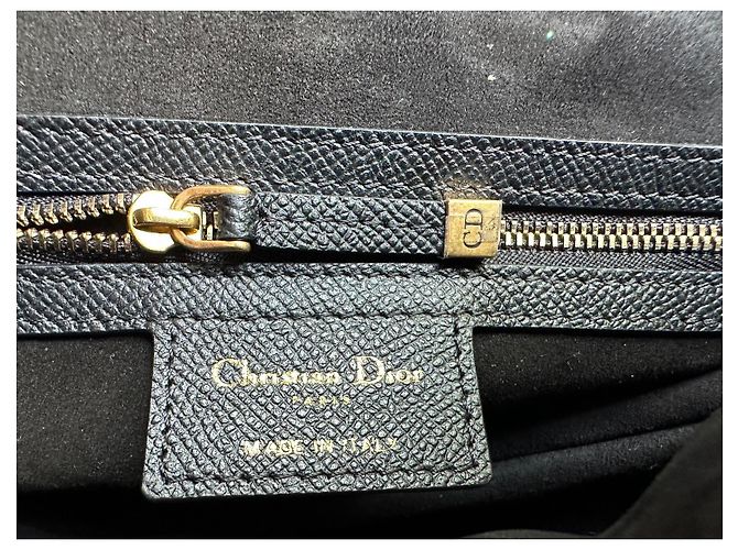 Borsa Saddle Dior in pelle nera granulata Nero - vista 7