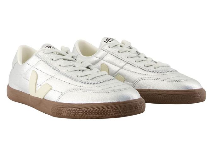 Sneakers Panenka - Veja - Pelle - Argento Metallico - vista 2