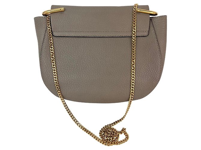 Chloé Borsa a tracolla incrociata Chloe Small Drew in pelle di agnello grigia grana Grigio - vista 2