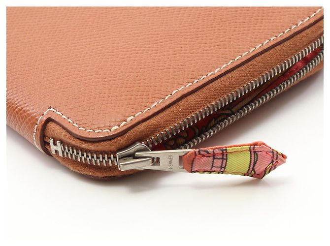 Hermès Portafoglio Hermes Azap Long Silk'in Cognac Marrone - vista 2