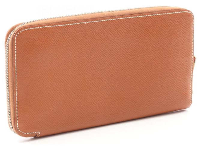 Hermès Portafoglio Hermes Azap Long Silk'in Cognac Marrone - vista 3