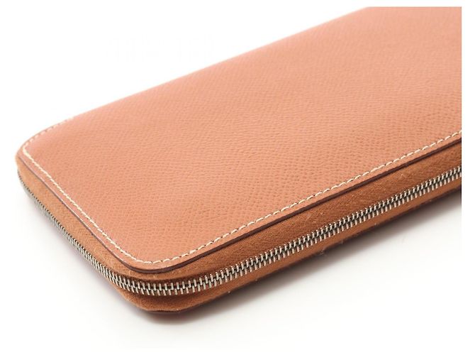 Hermès Portafoglio Hermes Azap Long Silk'in Cognac Marrone - vista 6