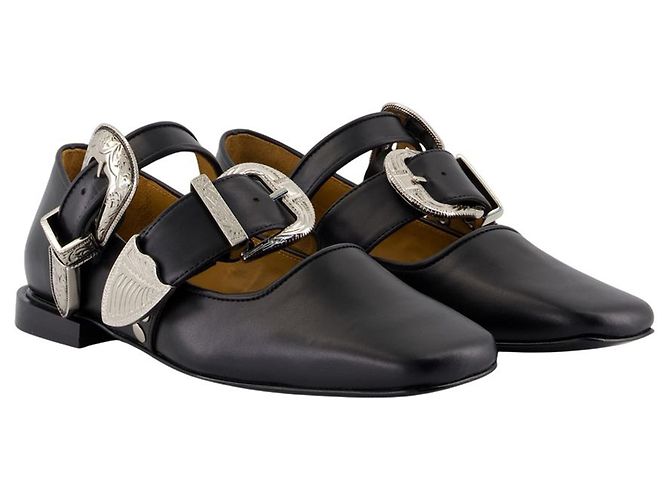 Aj1408 Bailarinas - Toga Pulla - Cuero - Negro - vista 2