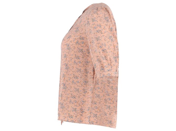 Céline Celine bedruckte Crepe-Bluse mit Schleife aus Pfirsichseide Angeln - Ansicht 2