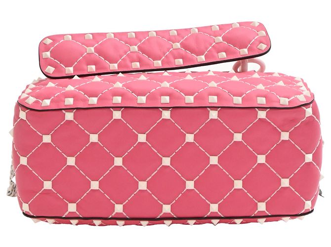 Borsa a tracolla Small Free Rockstud Spike in pelle rosa di Valentino Garavani - vista 4