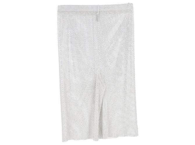 Mach & Mach Crystal-Embellished Shorts in White Polyester Cream - view 2