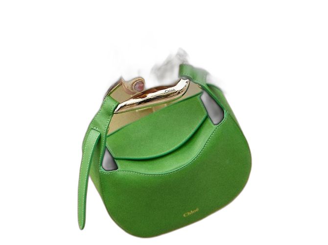 Borsa Chloé, modello Kiss SS2021. D'oro Verde - vista 3