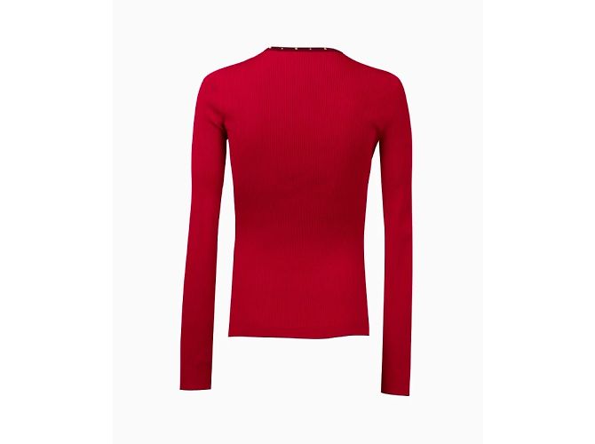 Top Alexander McQueen, modelo Red Knit Henley. Roja - vista 2