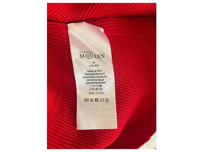 Top Alexander McQueen, modelo Red Knit Henley. Roja - vista 6