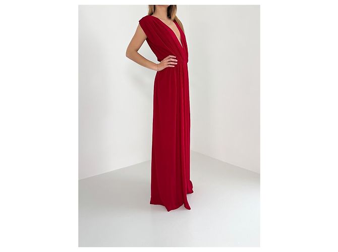 Abito maxi rosso Norma Kamali - vista 2