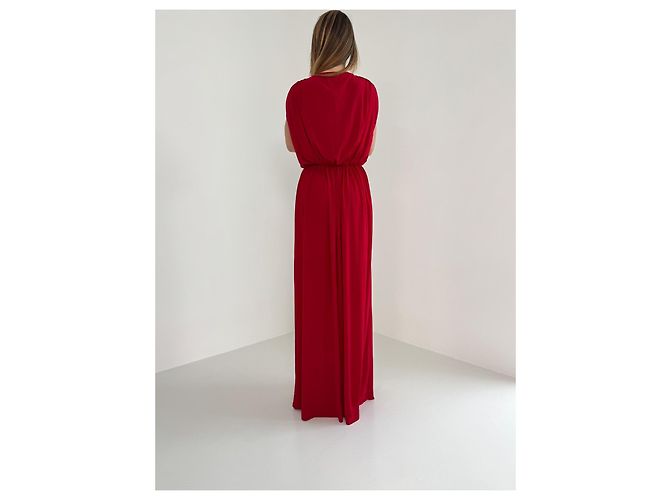 Abito maxi rosso Norma Kamali - vista 5