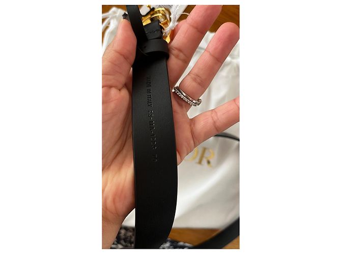 Dior Caro Gürtel Leder Schwarz 70 cm - Ansicht 3