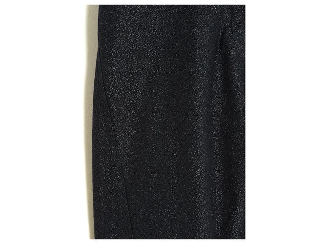 Chanel 2005 Calças de Denim Pretas Brilhantes FR36 UK8 US27 Preto - vista 4