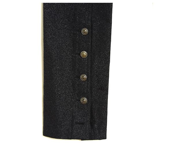 Chanel 2005 Calças de Denim Pretas Brilhantes FR36 UK8 US27 Preto - vista 6