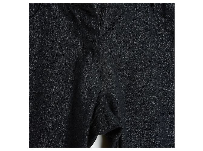 Chanel 2005 Calças de Denim Pretas Brilhantes FR36 UK8 US27 Preto - vista 7