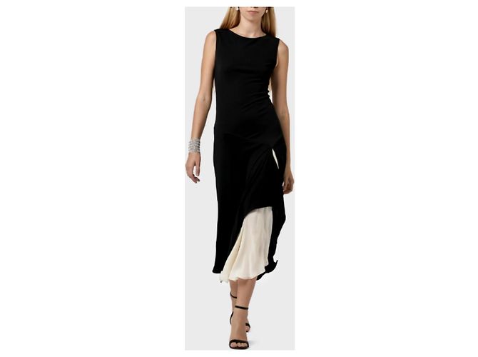 Abendkleid Yigal Azrouel, Modell Urban Eclipse FW 2002. Schwarz Weiß - Ansicht 5