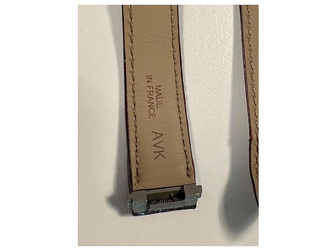 Cartier Pulsera de reloj efecto caimán púrpura Ciruela - vista 4
