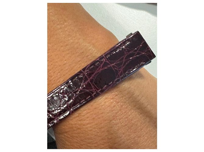 Cartier Pulsera de reloj efecto caimán púrpura Ciruela - vista 5