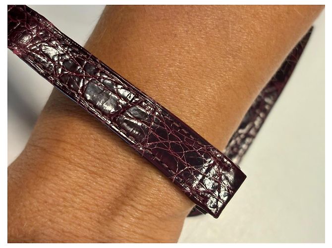 Cartier Pulsera de reloj efecto caimán púrpura Ciruela - vista 6