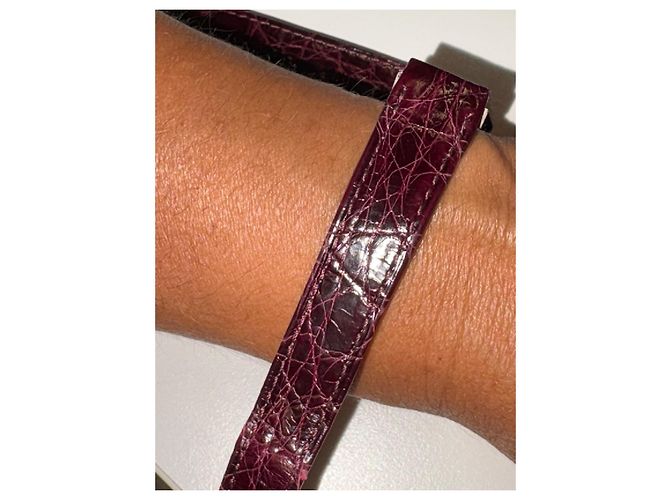 Cartier Pulsera de reloj efecto caimán púrpura Ciruela - vista 7