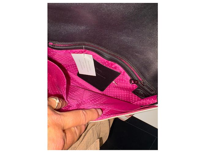 Pochette Longchamp in pelle rosa - vista 11