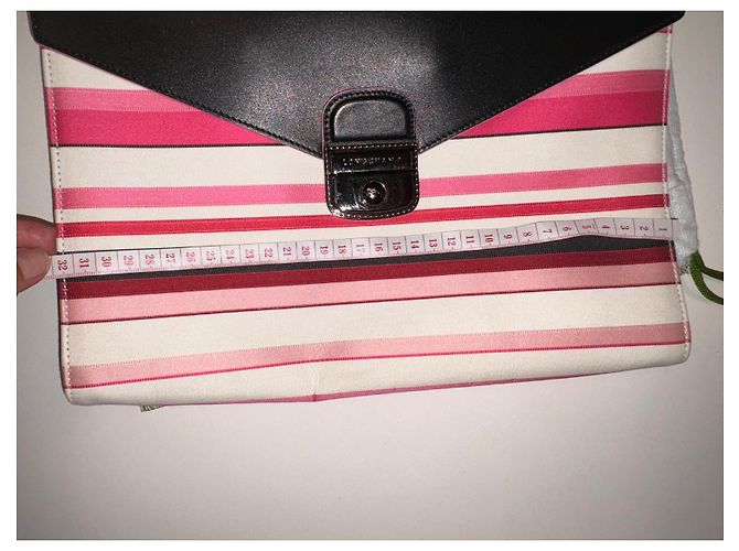 Pochette Longchamp in pelle rosa - vista 12