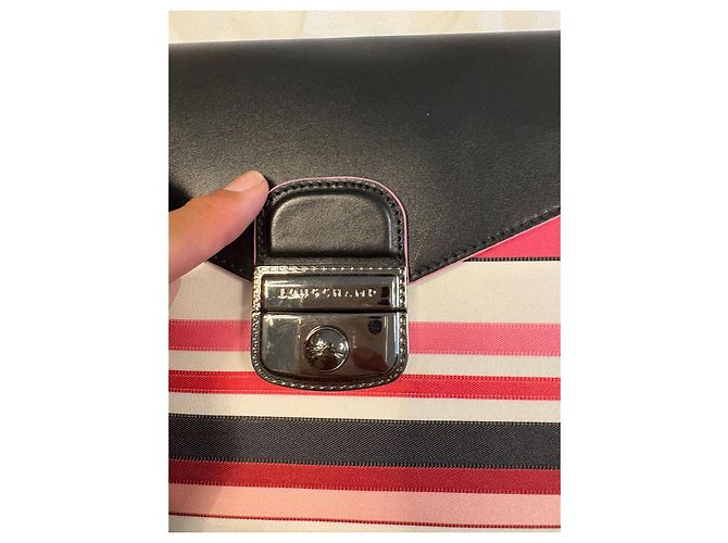 Pochette Longchamp in pelle rosa - vista 5