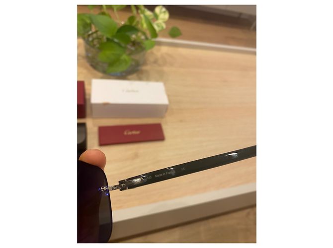 Occhiali da sole Cartier CT0227S Metallo Nero Argento - vista 10