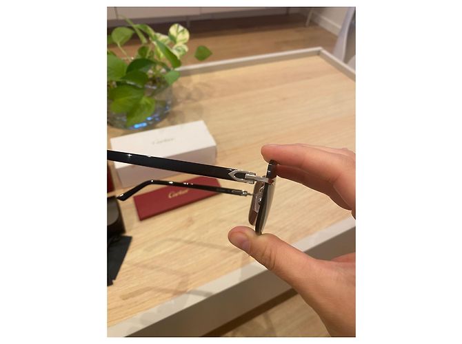 Occhiali da sole Cartier CT0227S Metallo Nero Argento - vista 11