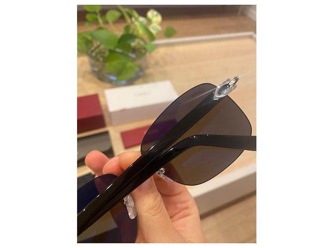 Occhiali da sole Cartier CT0227S Metallo Nero Argento - vista 6