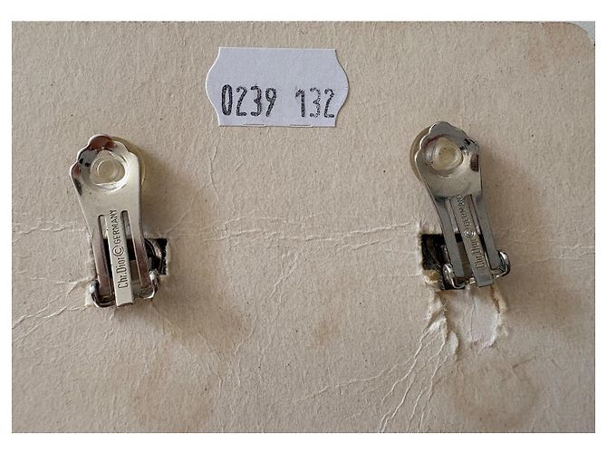Orecchini Christian Dior Argento Metallo Strass Doppia C - vista 3